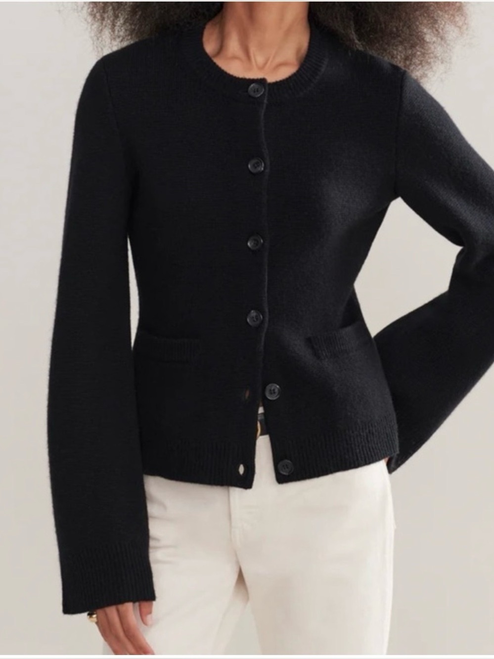 Jenni Kayne Cooper Cardigan Black Wool Cashmere Size Medium